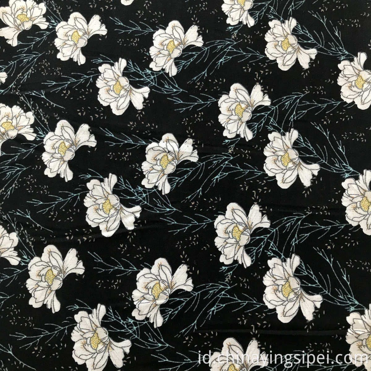 Desain Baru Floral Print Fabric Rayon Fabric Stock Lot in Shaoxing for Dress